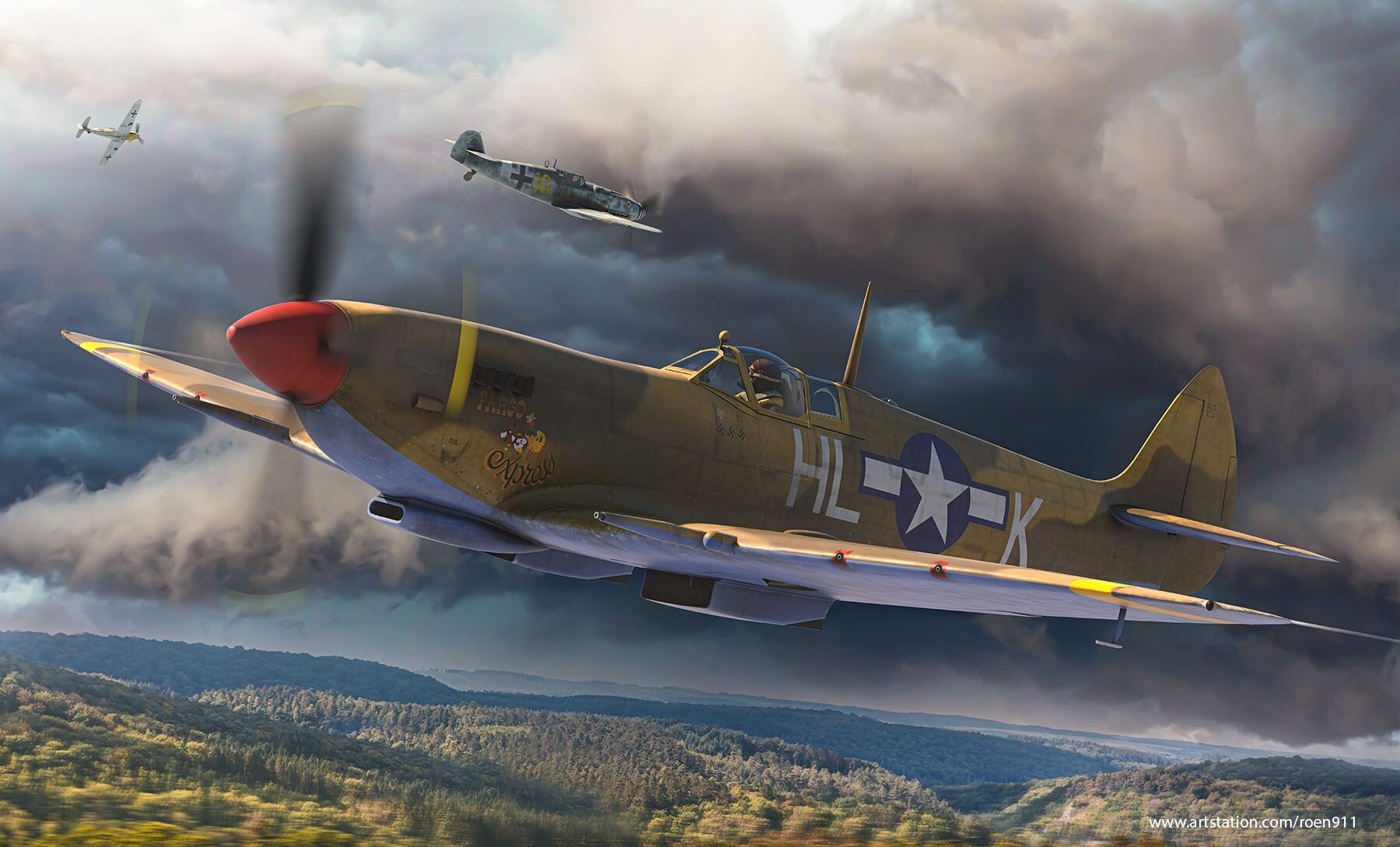 antonis roen911 karidis spitfire mk viii fargo express scene 1